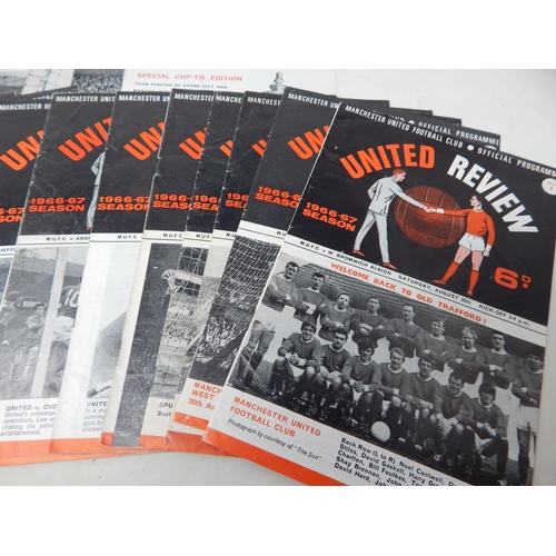 330 - A Complete Set of 24 Manchester United home programmes, Season 1966/67 many with tokens