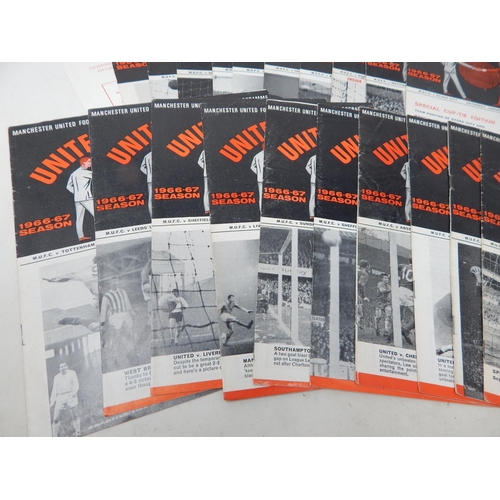 330 - A Complete Set of 24 Manchester United home programmes, Season 1966/67 many with tokens