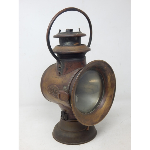 332 - Veteran Brass Car Lamp by Bleriot of London & Paris: Serial No: 12951