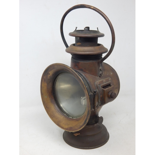 332 - Veteran Brass Car Lamp by Bleriot of London & Paris: Serial No: 12951