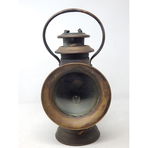 332 - Veteran Brass Car Lamp by Bleriot of London & Paris: Serial No: 12951