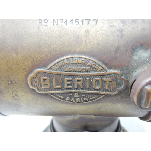 332 - Veteran Brass Car Lamp by Bleriot of London & Paris: Serial No: 12951