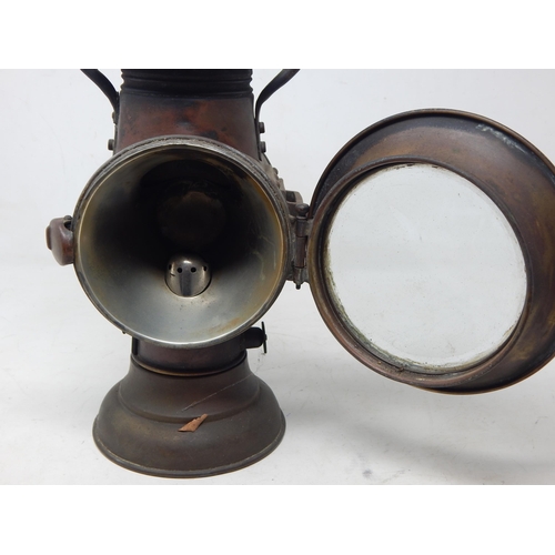 332 - Veteran Brass Car Lamp by Bleriot of London & Paris: Serial No: 12951