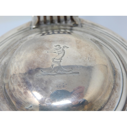 123 - An 18th Century George III Silver Lidded Tankard with domed lid and scroll handle: Hallmarked London... 