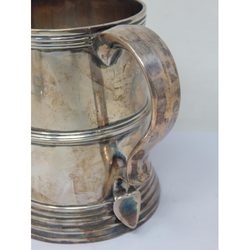 124 - Large Late Victorian Silver Tankard with Scroll Handle: Hallmarked Sheffield 1900 by Henry Atkin: He... 