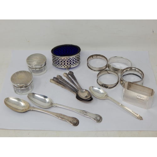 129 - A Quantity of Hallmarked Silver to Include: A Pair of Georgian Scottish Silver Spoons, Further Spoon... 