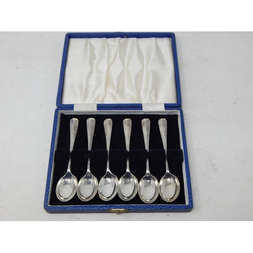 134 - A Set of 6 Silver Rat Tail Tea Spoons Commemorating the Coronation of QEII: Hallmarked London 1952 w... 