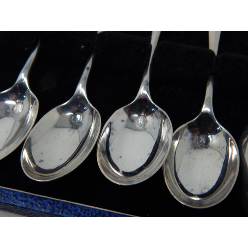 134 - A Set of 6 Silver Rat Tail Tea Spoons Commemorating the Coronation of QEII: Hallmarked London 1952 w... 