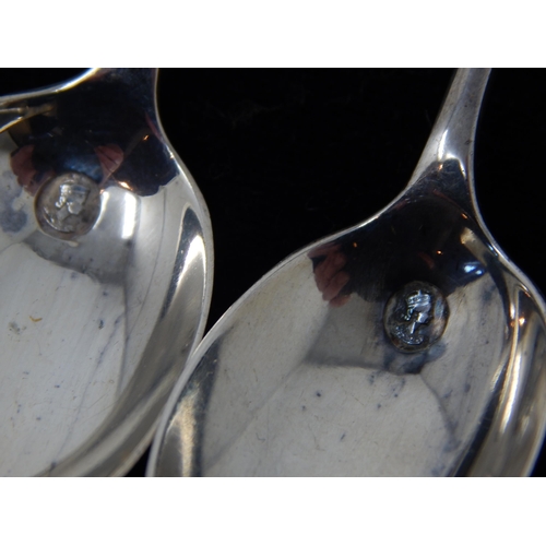 134 - A Set of 6 Silver Rat Tail Tea Spoons Commemorating the Coronation of QEII: Hallmarked London 1952 w... 