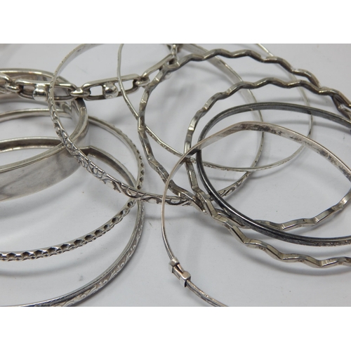 138 - 10 x Sterling Silver Bangles: Weight 84g