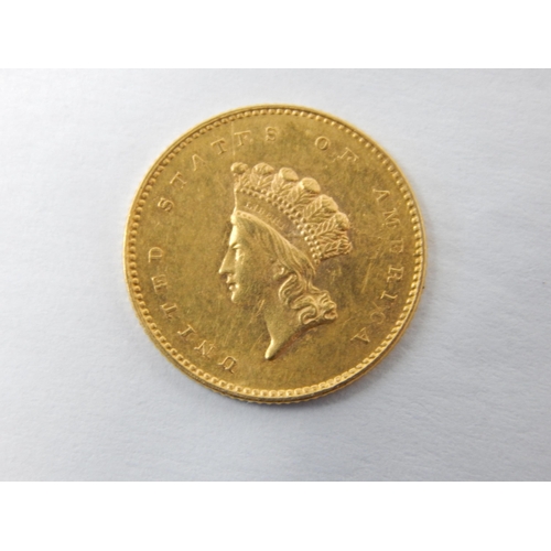 73 - 1856 USA Gold One Dollar: San Francisco Mint