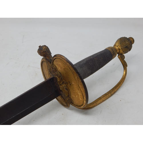 406 - 19th Century Continental Sword: Length 97.5cm overall