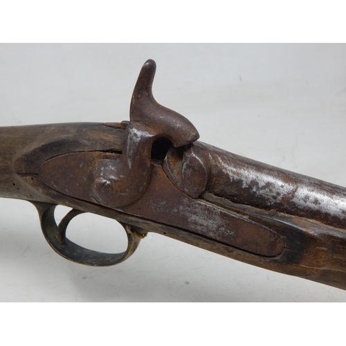 408 - 19th Century Pin Fire Rifle in Need of some TLC: Length 138cm