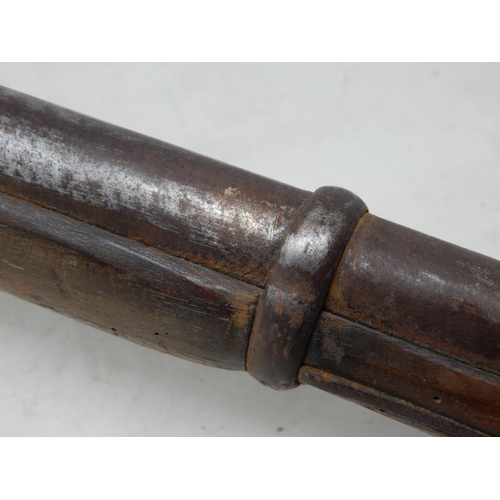 408 - 19th Century Pin Fire Rifle in Need of some TLC: Length 138cm