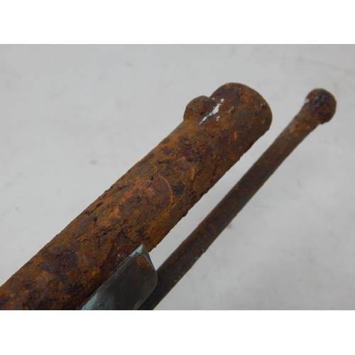 408 - 19th Century Pin Fire Rifle in Need of some TLC: Length 138cm