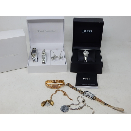 145 - Ladies Boss Wristwatch in Fitted Case, A Suite of Jewellery in Fitted Box together with further watc... 