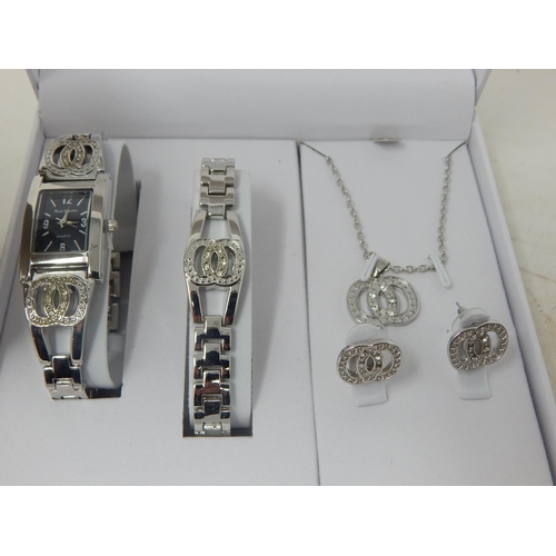 145 - Ladies Boss Wristwatch in Fitted Case, A Suite of Jewellery in Fitted Box together with further watc... 