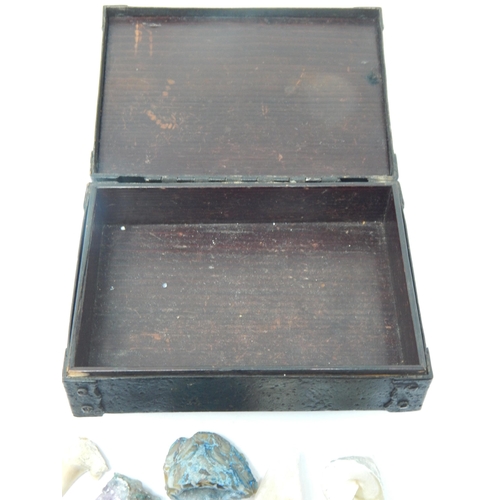 342 - A Quantity of Specimen Rocks, Fossil etc contained in an Arts & Crafts Box