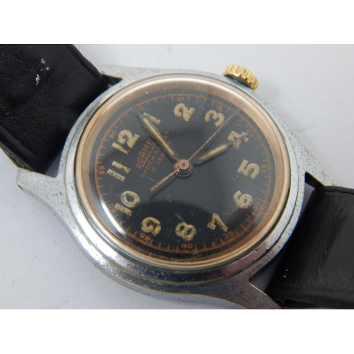 280 - Gentleman's Roamer Brevete Manual Wind Wristwatch with Sweep Seconds Hand on Black Strap