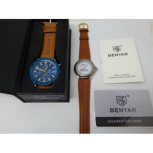 283 - Benyar Chronograph Wristwatch with box & papers together with an F1 Rothmans Williams Renault Wristw... 