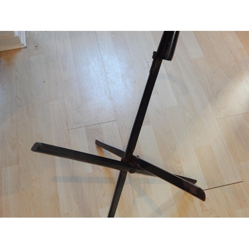 412 - 19th Century Military Campaign Walking Stick folding our to form a tripod base for a shaving bowl: L... 