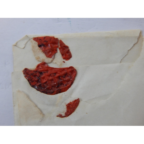 78 - Queen Victoria Penny Black Stamped Envelope with Red MX Cancel & Postmarked for March 3 1841