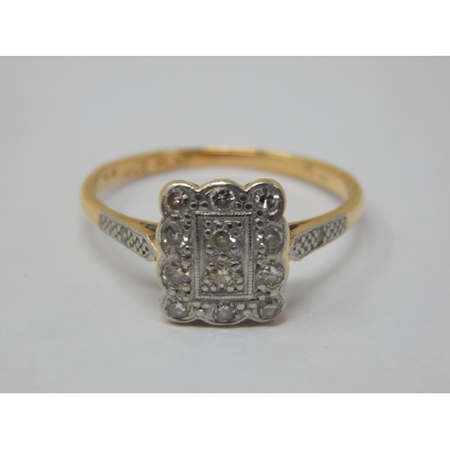 154 - Edwardian 18ct Gold & Diamond Set Ring: Size N: Weight 2.61g