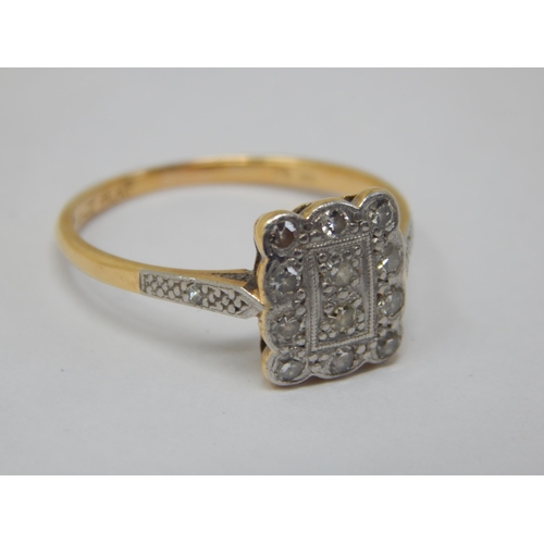 154 - Edwardian 18ct Gold & Diamond Set Ring: Size N: Weight 2.61g