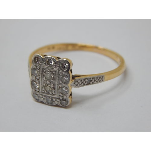 154 - Edwardian 18ct Gold & Diamond Set Ring: Size N: Weight 2.61g