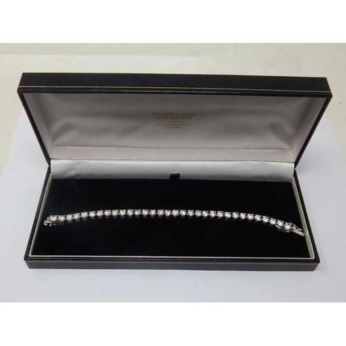 194 - Hallmarked Silver Tennis Bracelet, Sheffield 2001: Length 18cm