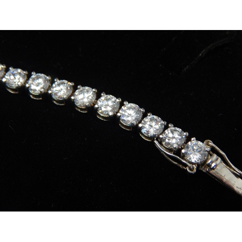 194 - Hallmarked Silver Tennis Bracelet, Sheffield 2001: Length 18cm