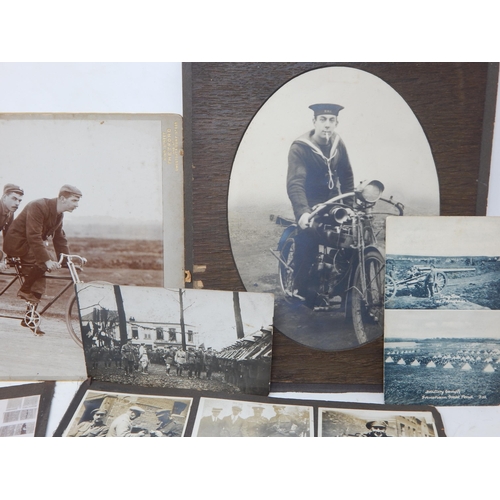 416 - A Quantity of WWI & Later Photographs, Postcards etc together with an Edwardian Album containing var... 