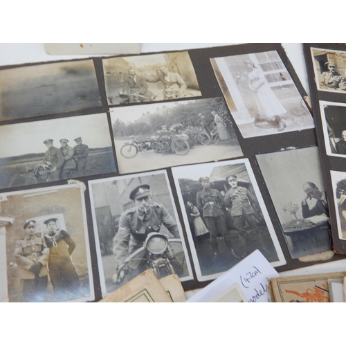 416 - A Quantity of WWI & Later Photographs, Postcards etc together with an Edwardian Album containing var... 