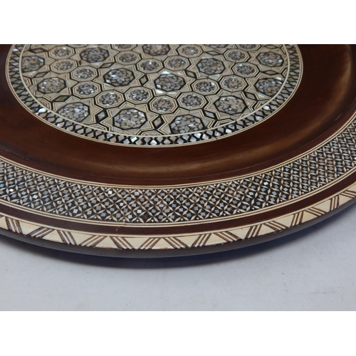 307 - Islamic Mixed Metals Wall Charger 49.5cm diameter together with a further charger inlaid with mother... 