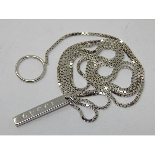 167 - GUCCI 18ct White Gold Necklace: Length 52cm: Weight 5.16g