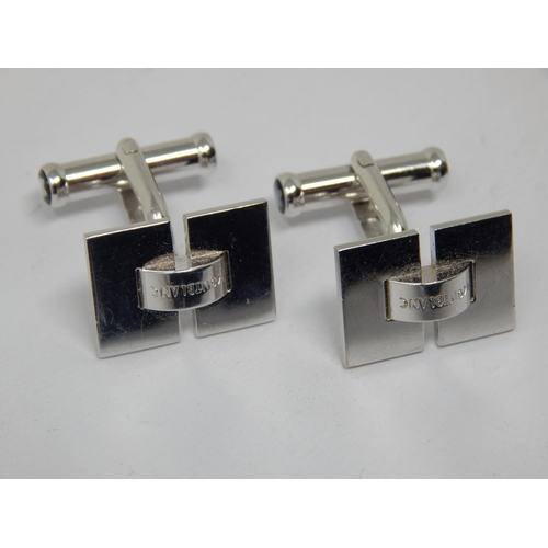 168 - A Pair of Mont Blanc 18ct White Gold Bar Back Cufflinks: Weight 15.84g