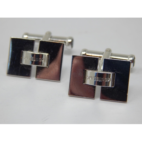 168 - A Pair of Mont Blanc 18ct White Gold Bar Back Cufflinks: Weight 15.84g