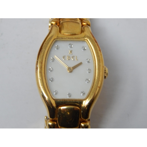 286 - An Ebel Beluga 18ct gold and diamond ladies wristwatch, serial no. 50229, the tonneau shaped case en... 