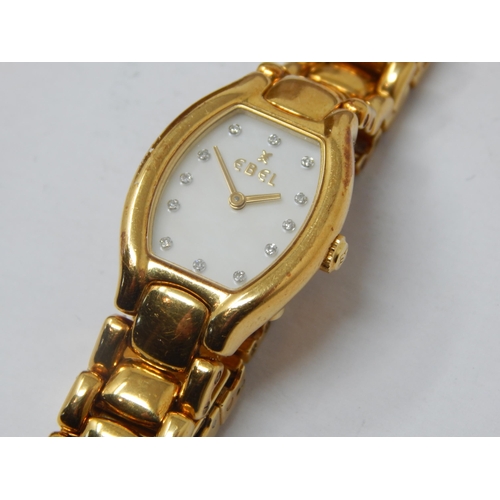 286 - An Ebel Beluga 18ct gold and diamond ladies wristwatch, serial no. 50229, the tonneau shaped case en...
