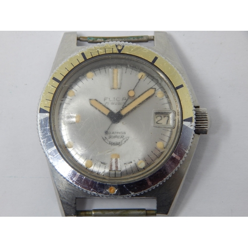 289 - Vintage Gentleman's Flica Super Squale Swiss Wristwatch with date aperture & sweep seconds hand