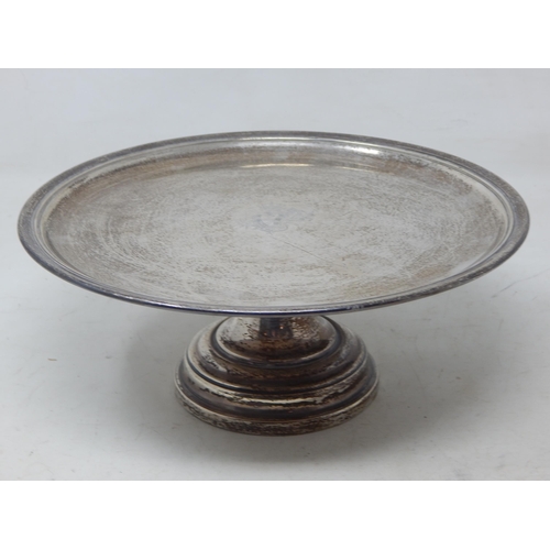 191 - Portuguese 925 Hallmarked Silver Pedestal Tazza with engraved crest: 23cm diameter: weight 600g