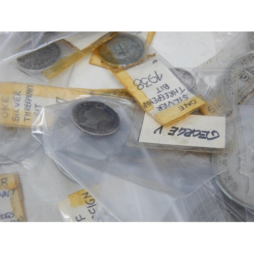 84 - Quantity of QV & Later Silver Coins (approx 360g) together with a bag of further UK coinage