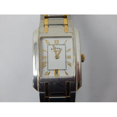 291 - Ladies Rotary Wristwatch with date Aperture on Original Two Tone Bracelet Strap