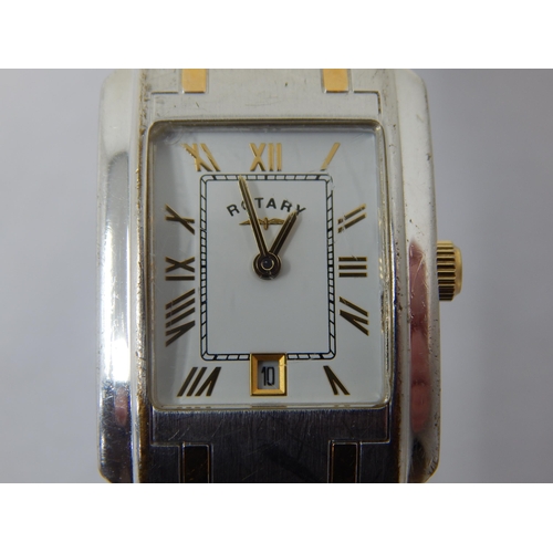 291 - Ladies Rotary Wristwatch with date Aperture on Original Two Tone Bracelet Strap