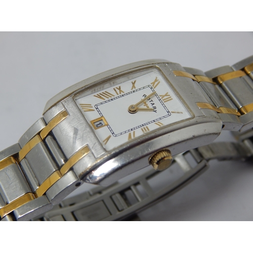 291 - Ladies Rotary Wristwatch with date Aperture on Original Two Tone Bracelet Strap