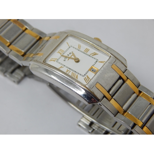 291 - Ladies Rotary Wristwatch with date Aperture on Original Two Tone Bracelet Strap