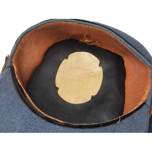 417 - A WWII RAF officers cap, blue cloth with G.A Dunn & Co tailor label, king's crown cloth insignia wit... 