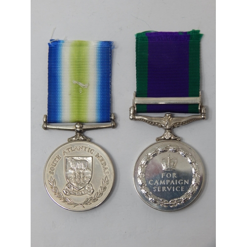 420 - A Fine South Atlantic Medal with Rosette Awarded & Edge Named to 