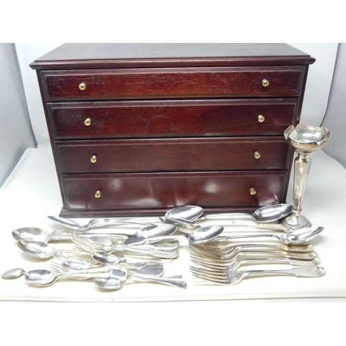 188 - A Quantity of Georgian & Later Hallmarked Silver Flatware, various dates & makers: Weight 39oz (1214... 