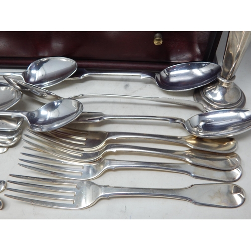 188 - A Quantity of Georgian & Later Hallmarked Silver Flatware, various dates & makers: Weight 39oz (1214... 